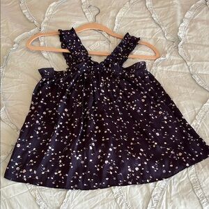 Express Purple Floral Ruffled Strap Tank Top